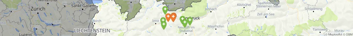 Kartenansicht für Apotheken-Notdienste in der Nähe von Telfs (Innsbruck  (Land), Tirol)